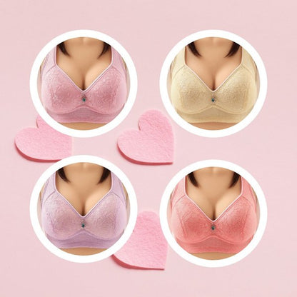 Lace Design Large Size Bra Wireless
