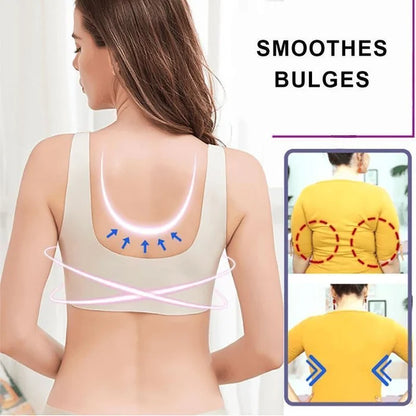 Plus Size Comfort Extra Elastic Wireless Support Lace Bra