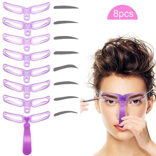 8PCS Eyebrow Grooming and Template Shaping Stencil Kit