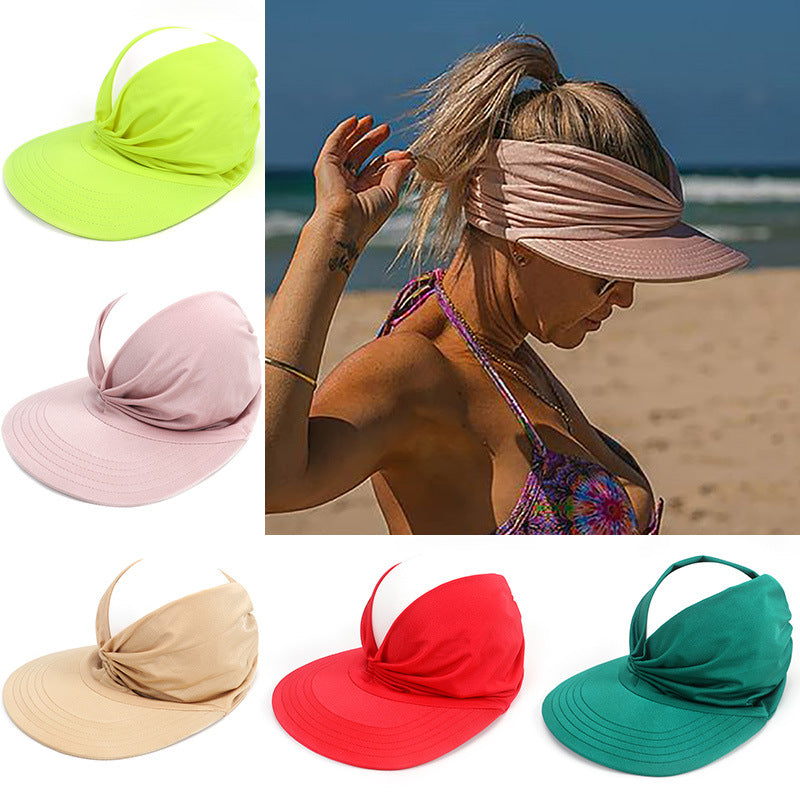 Summer womens UV protection stretch sun hat