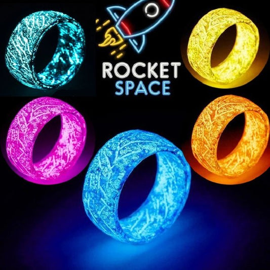 Luminous Rings Glowing In The Dark