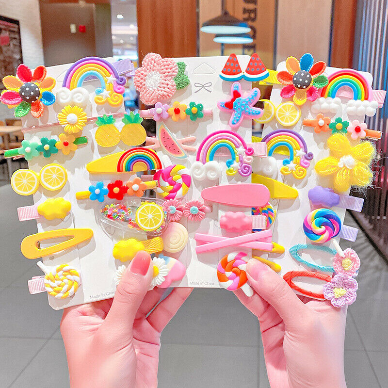 Rainbow Hair Clip Set