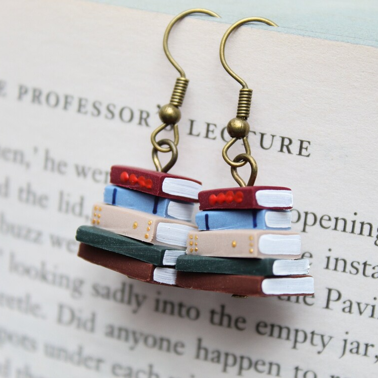 Stack of Books Earrings