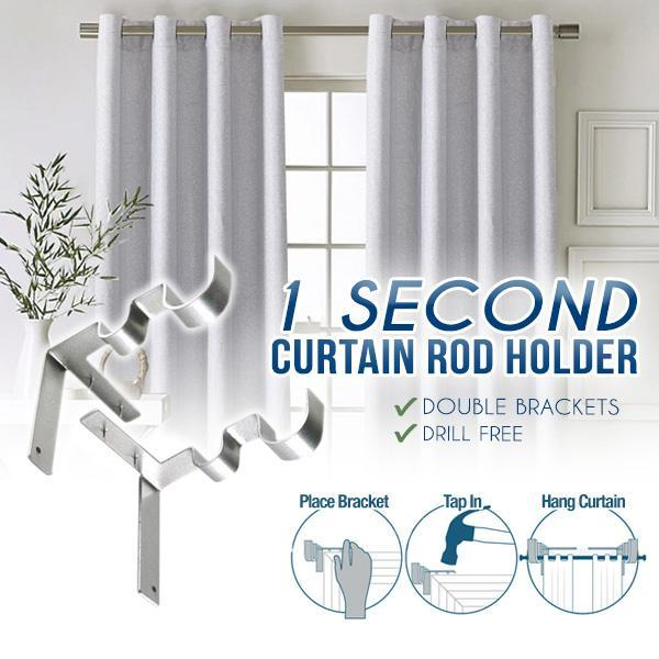 No Drill Curtain Rod Brackets Holders