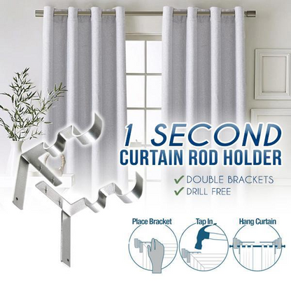 No Drill Curtain Rod Brackets Holders