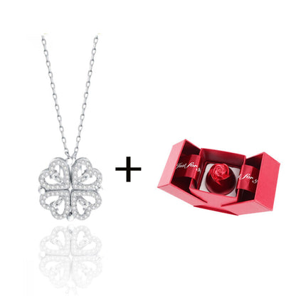 Four Leaf Heart Shape Necklace