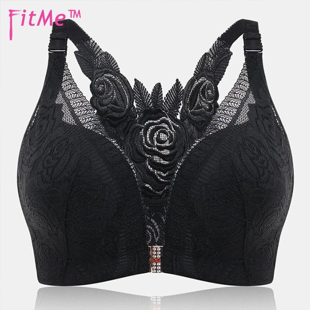 FitMe Rose Embroidery Front Closure Wirefree Bra