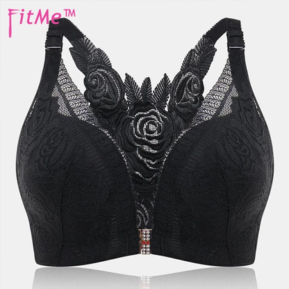 FitMe Rose Embroidery Front Closure Wirefree Bra