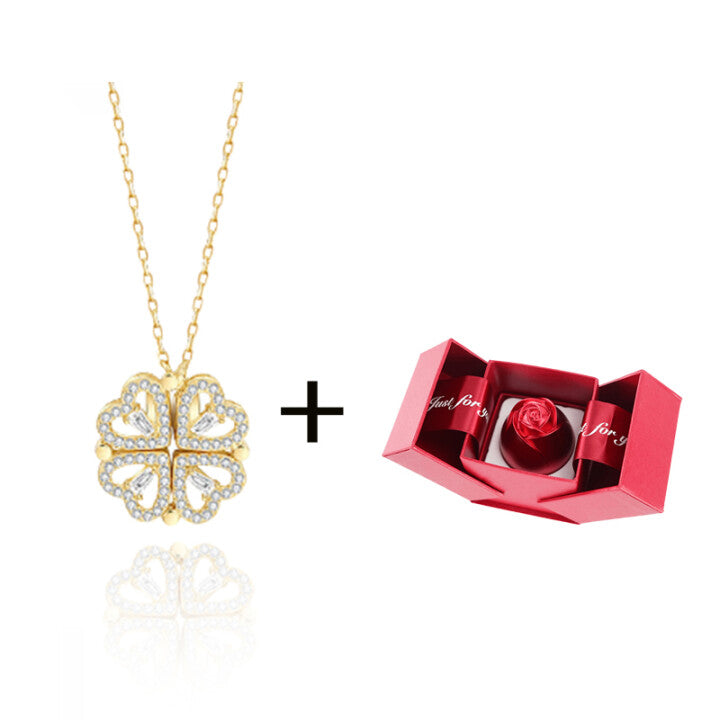 Four Leaf Heart Shape Necklace