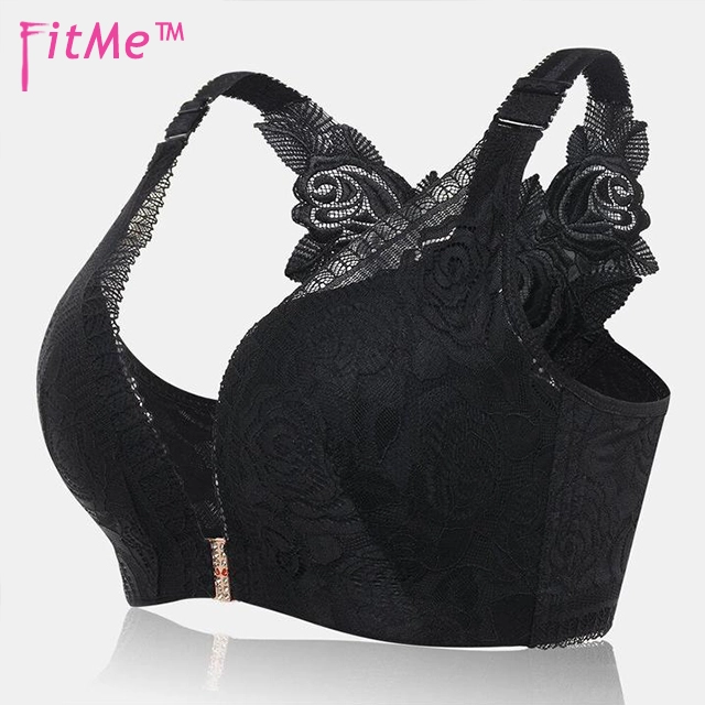 FitMe Rose Embroidery Front Closure Wirefree Bra