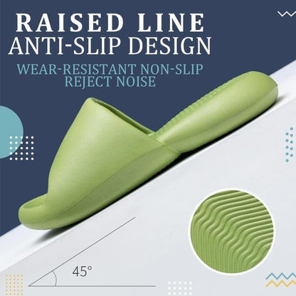 Non slip wear resistant thick soled super soft slippers