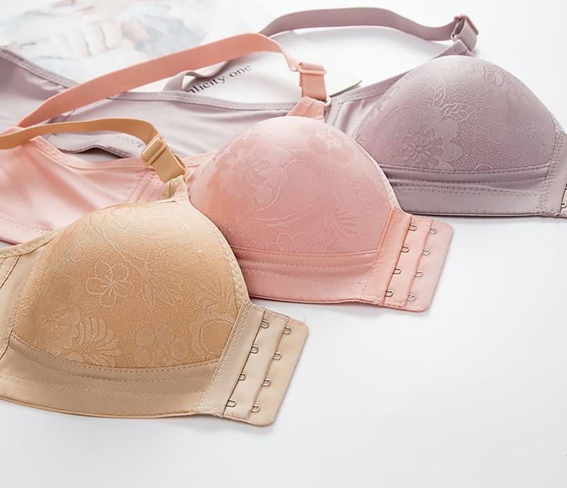 Sexy Pattern Front Buckle Gathered Bra