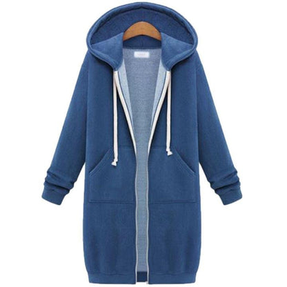2021 Fall Winter Women s Long Hooded Sweatshirt