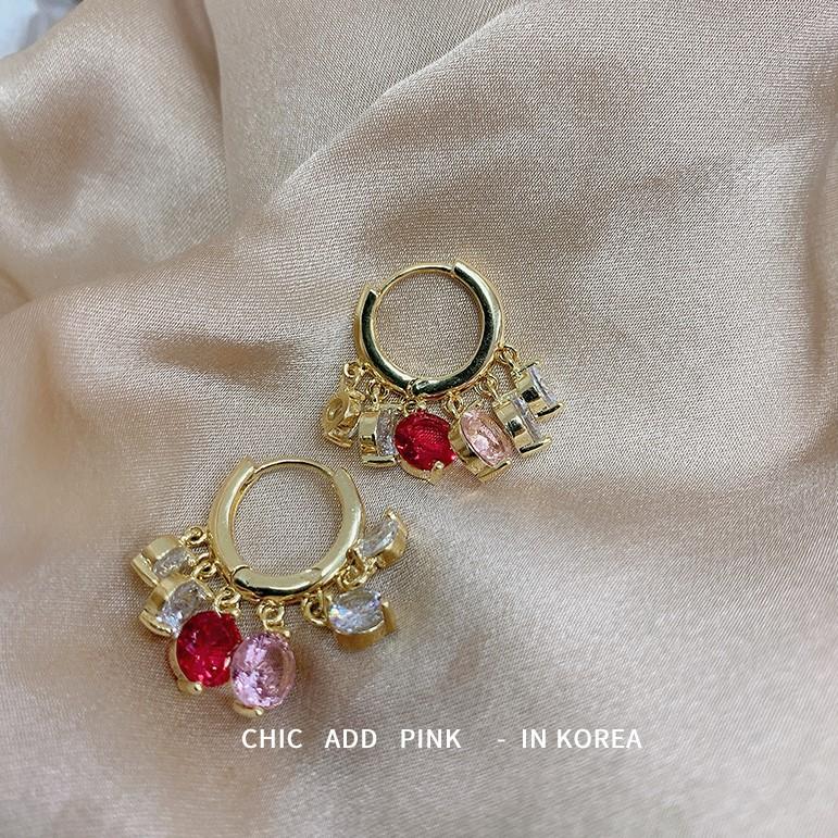 Shiny Colorful Zircon Drop Hoops