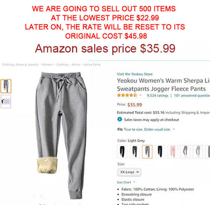 2021 New Arrival Casual Cotton Warm Fleece Pants