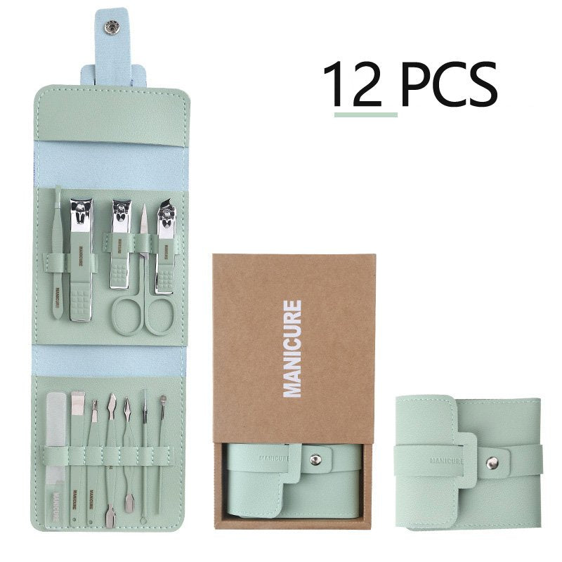 12 16Pcs Set Stainless Steel Nail Clippers Set With Folding Bag