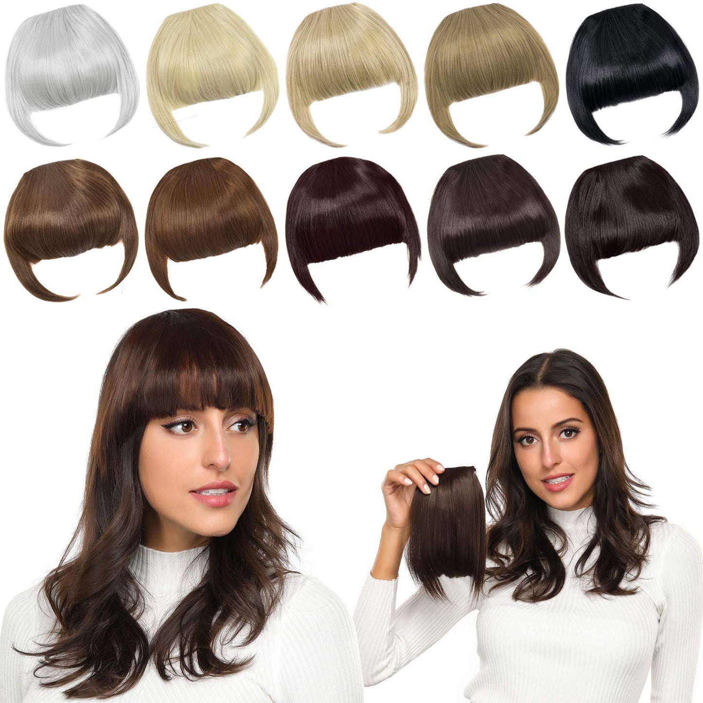 Seamless 3D Clip In Bangs Hair Extensions