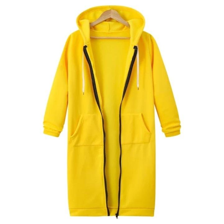 2021 Fall Winter Women s Long Hooded Sweatshirt
