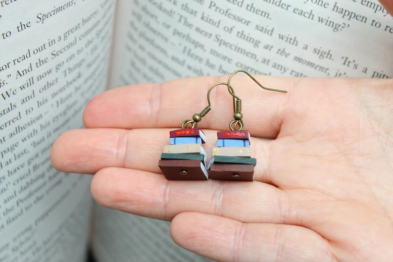 Stack of Books Earrings
