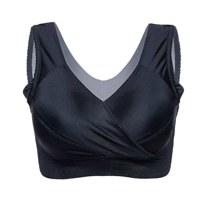 M 8XL Oversized Soft Silk Gather Women s Sleeping Yoga Bra