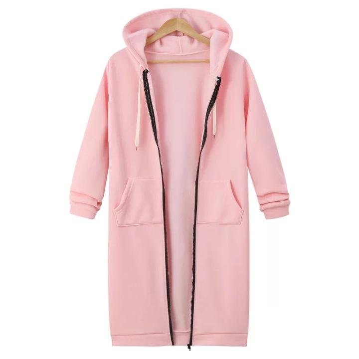 2021 Fall Winter Women s Long Hooded Sweatshirt