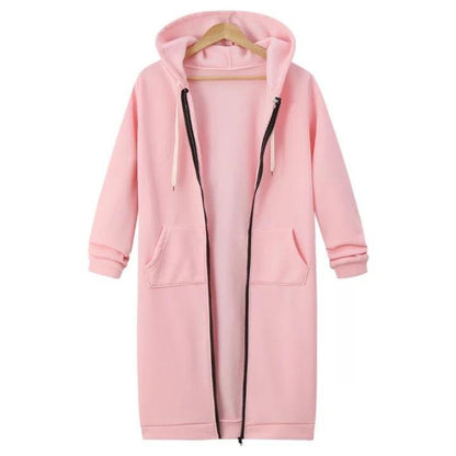 2021 Fall Winter Women s Long Hooded Sweatshirt