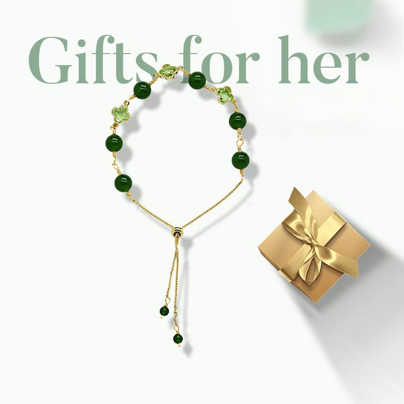 2024 FOUR LEAF CLOVER CHALCEDONY GOOD LUCK BRACELET