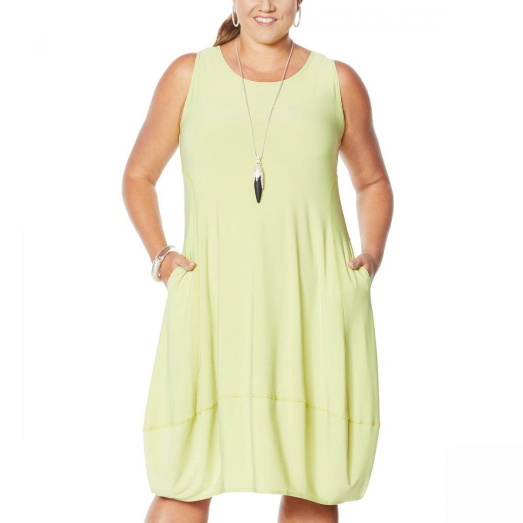 Matte Jersey Sleeveless Dress with Pockets
