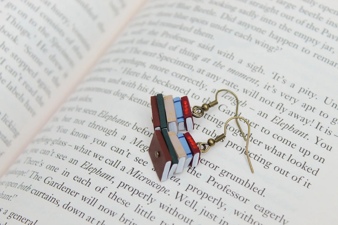 Stack of Books Earrings