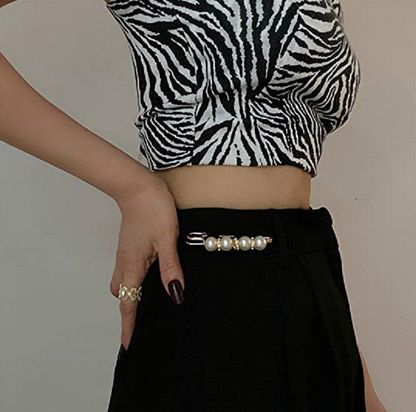 Fancy Rhinestones Pearls Safety Pin Brooch