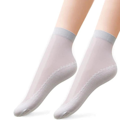 Silky Anti Slip Cotton Socks 5 Pairs