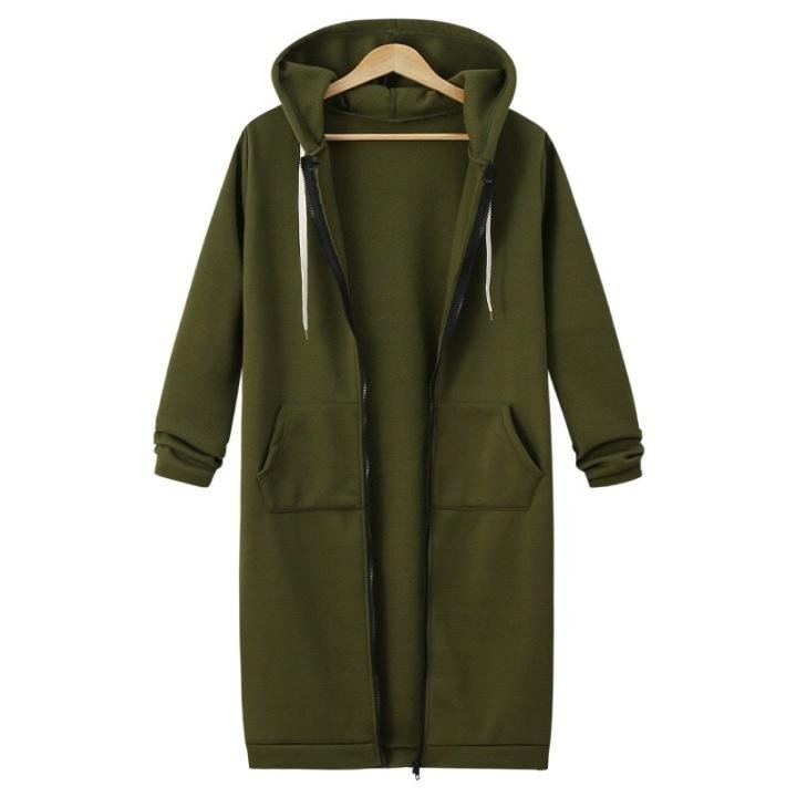 2021 Fall Winter Women s Long Hooded Sweatshirt