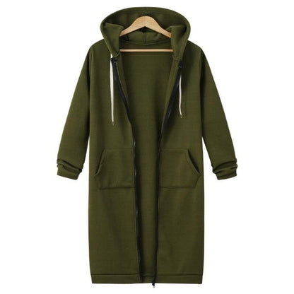 2021 Fall Winter Women s Long Hooded Sweatshirt