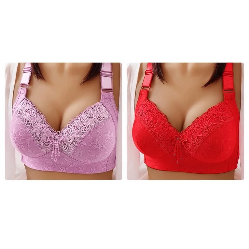 Oversize womens front button printed bra