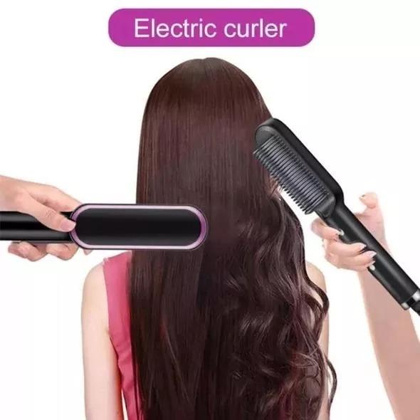 2 in 1 Hair curler and straightener brush