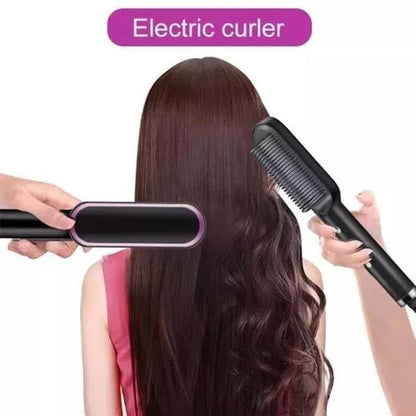 2 in 1 Hair curler and straightener brush
