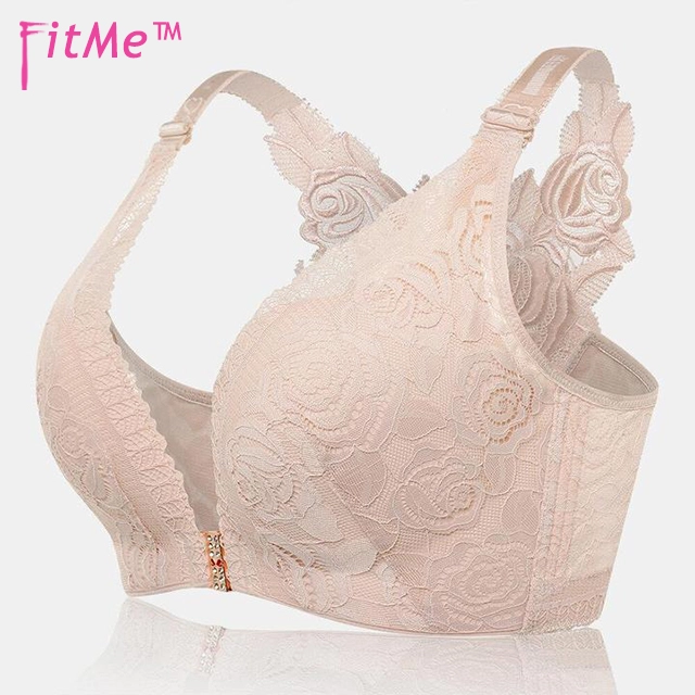 FitMe Rose Embroidery Front Closure Wirefree Bra