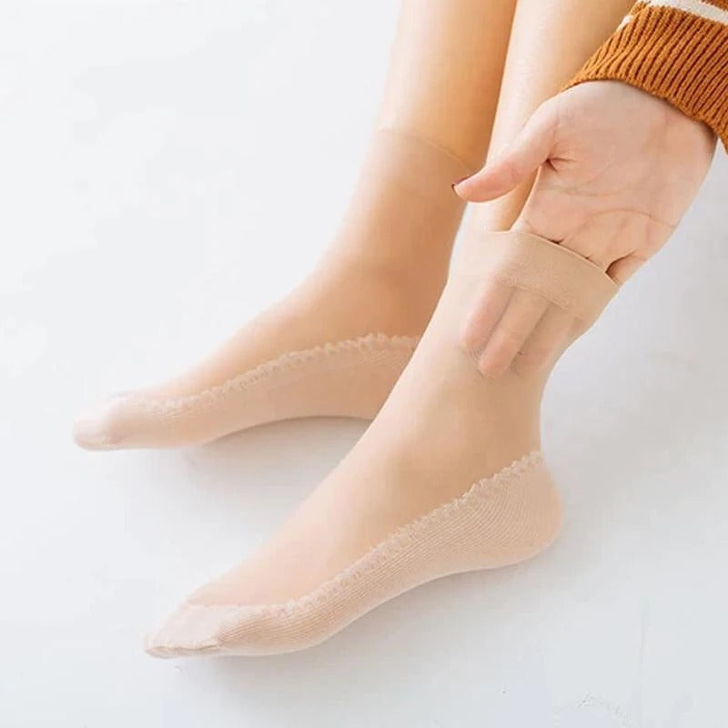 Silky Anti Slip Cotton Socks 5 Pairs