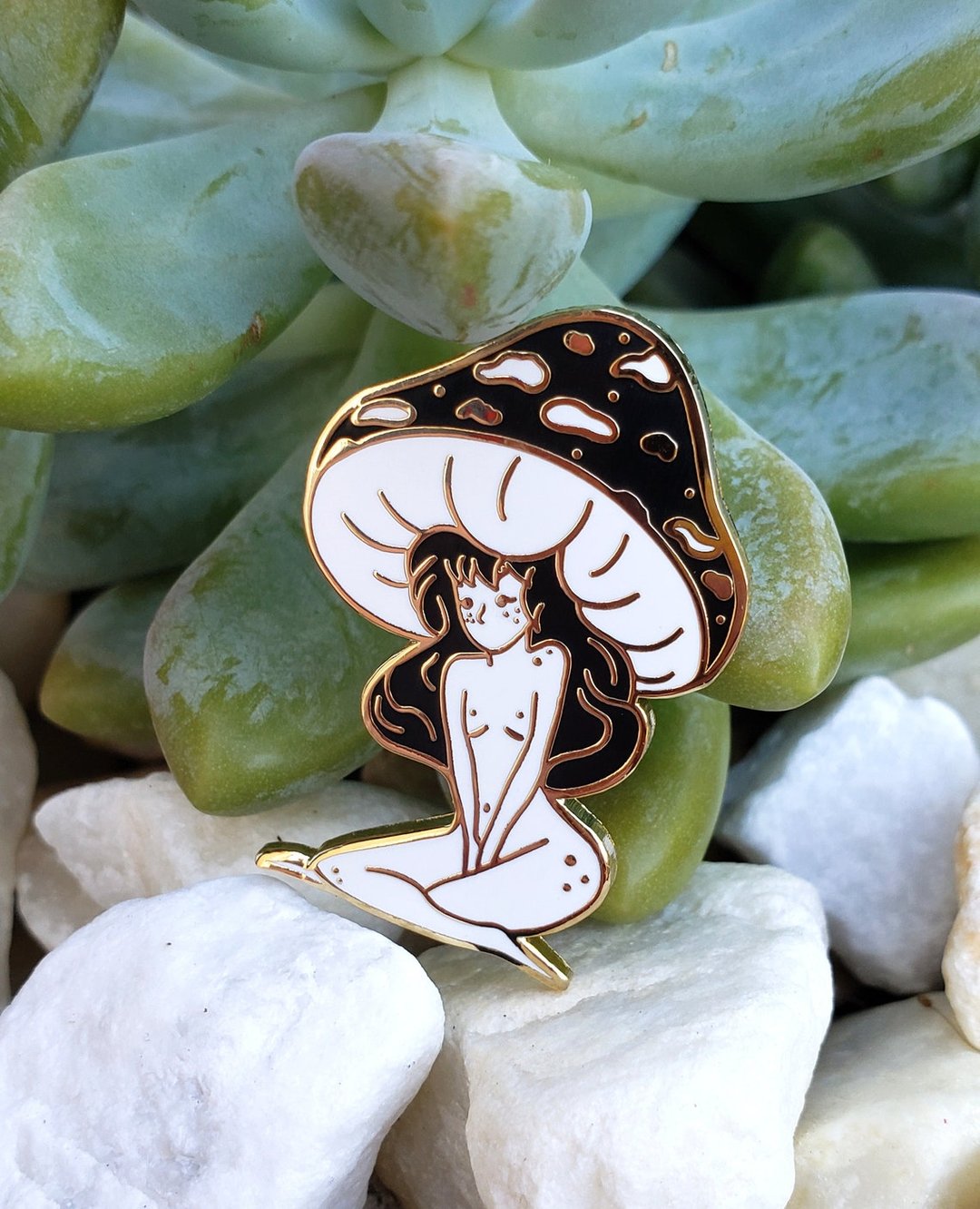 Mushroom Girl Hard Enamel Pin
