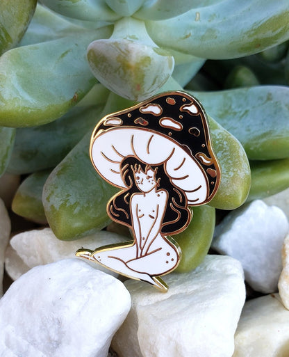 Mushroom Girl Hard Enamel Pin