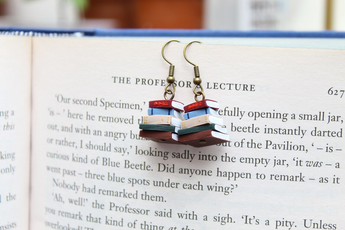 Stack of Books Earrings