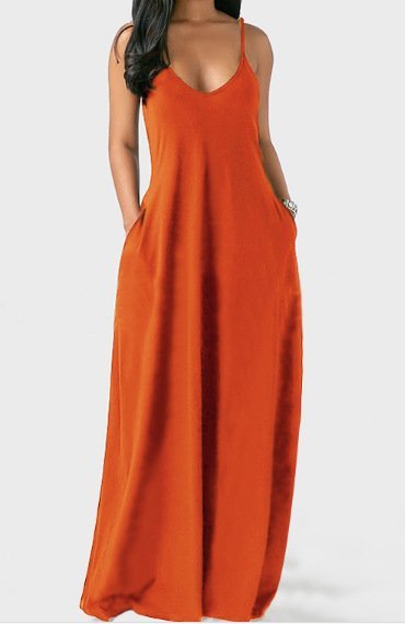 Solid Slant Pocket Dress