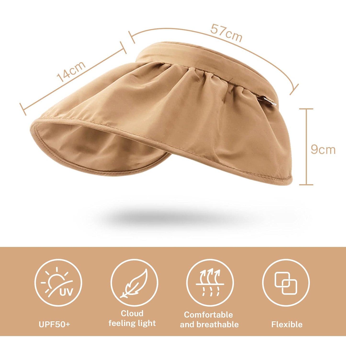 2 in 1 Sun Visor Hat Wide