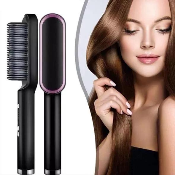 2 in 1 Hair curler and straightener brush
