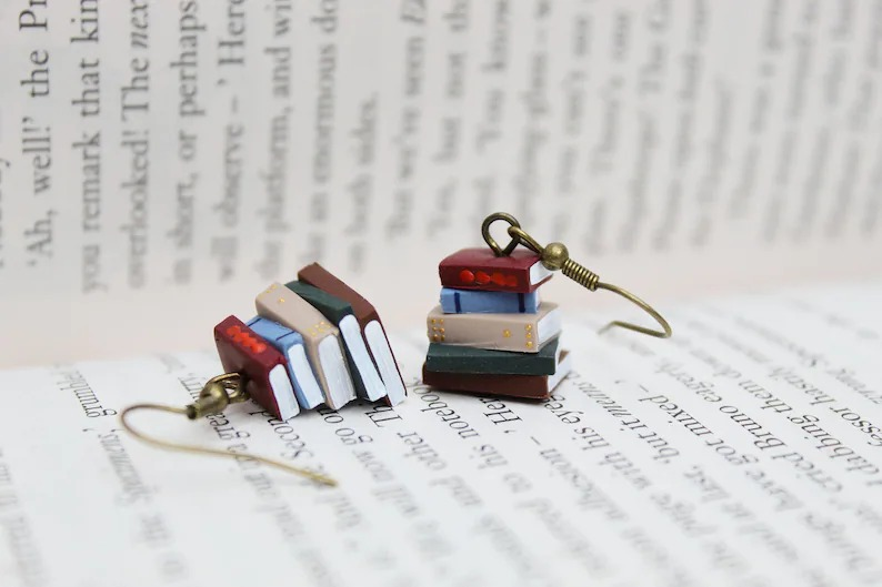 Stack of Books Earrings