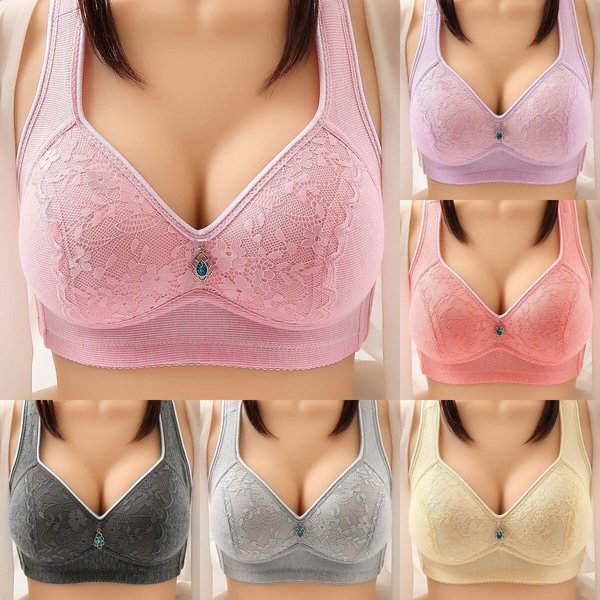 Lace Design Large Size Bra Wireless