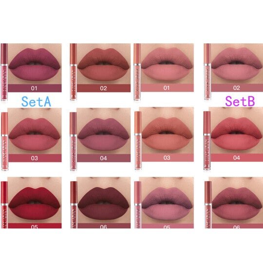 6PCS Matte Liquid Lipstick Makeup Set