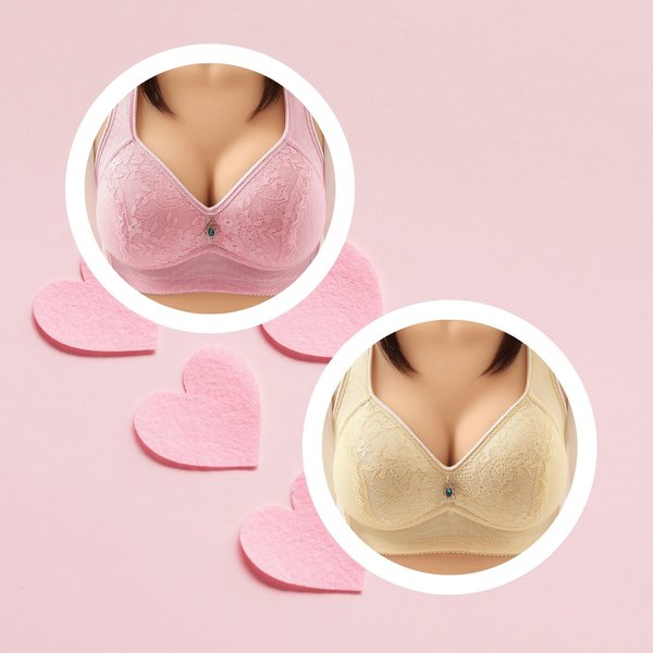 Lace Design Large Size Bra Wireless