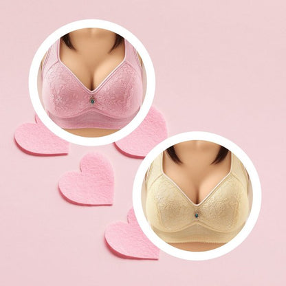 Lace Design Large Size Bra Wireless