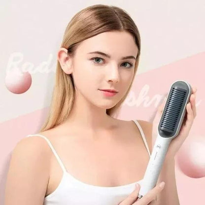 2 in 1 Hair curler and straightener brush